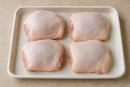 bone-in skin-on chicken thighs (paha atas ayam bertulang dan berkulit), 4 large thighs, about 1 kg total for One-Pan Chicken and Crispy Rice