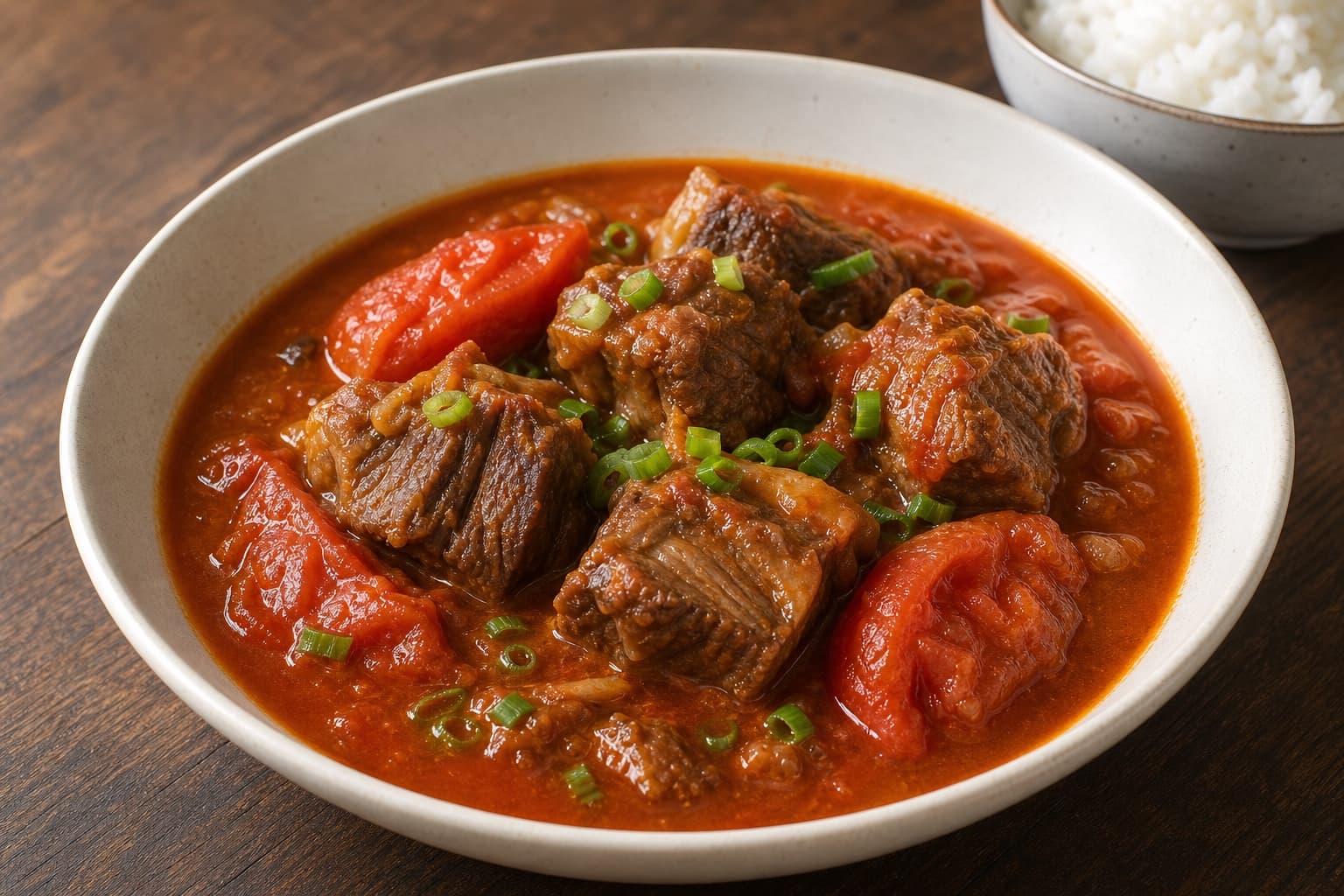 Chinese Tomato Beef Stew plated dish
