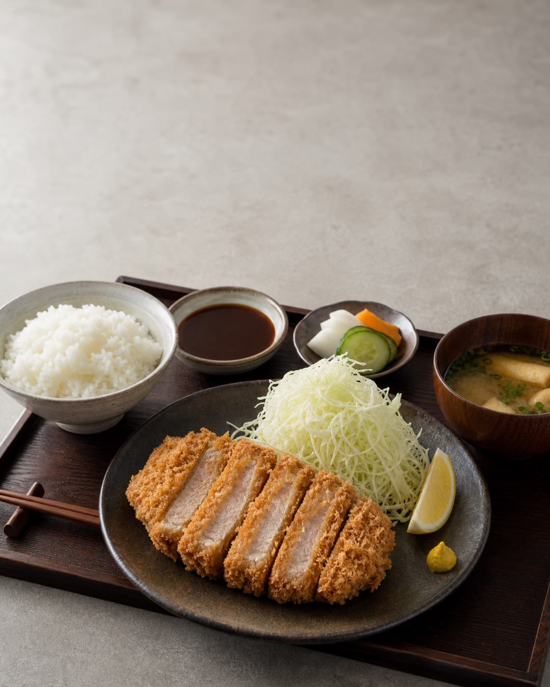 Japanese Pork Tonkatsu plated dish