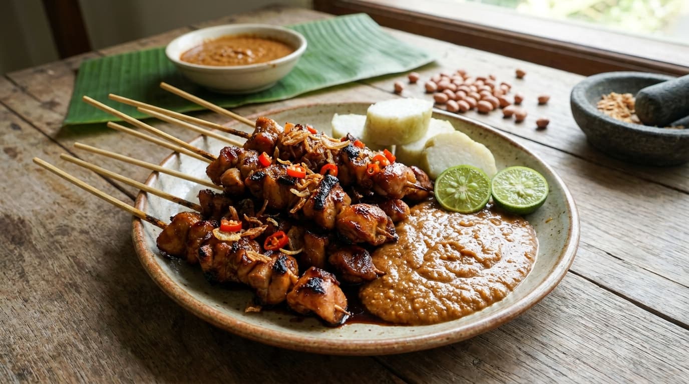 Sate Ayam plated dish