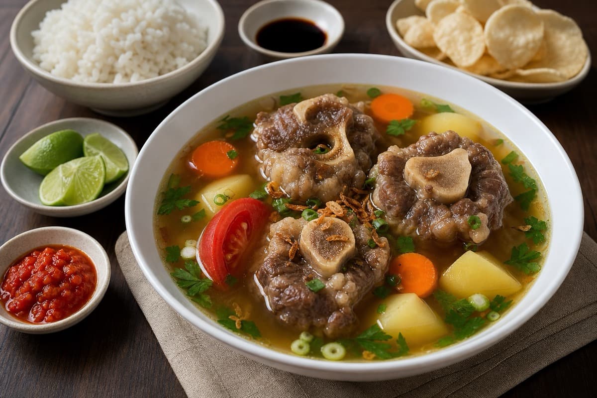 Sop Buntut plated dish