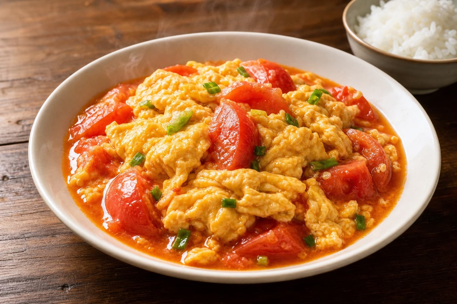 Tomato Egg Stir-Fry plated dish