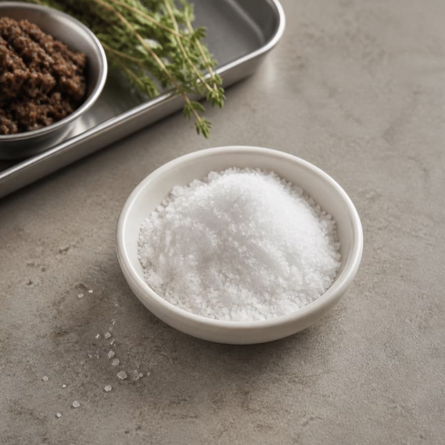 fine sea salt (garam laut halus) for Beef Wellington