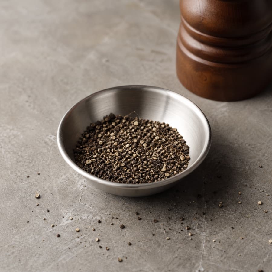freshly ground black pepper (lada hitam yang baru digiling) for Beef Wellington