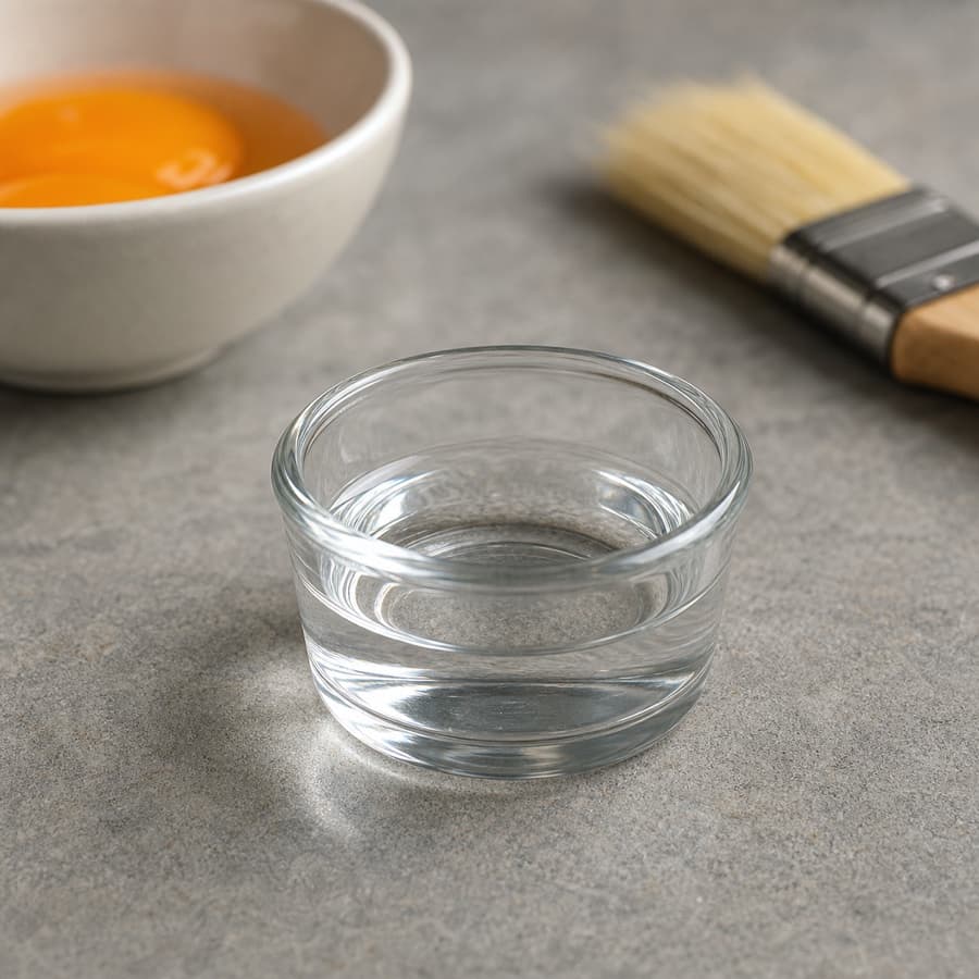 water for egg wash (air untuk olesan telur) for Beef Wellington