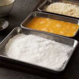 plain or cake flour (tepung terigu serbaguna atau protein rendah), 80 g for Japanese Pork Tonkatsu