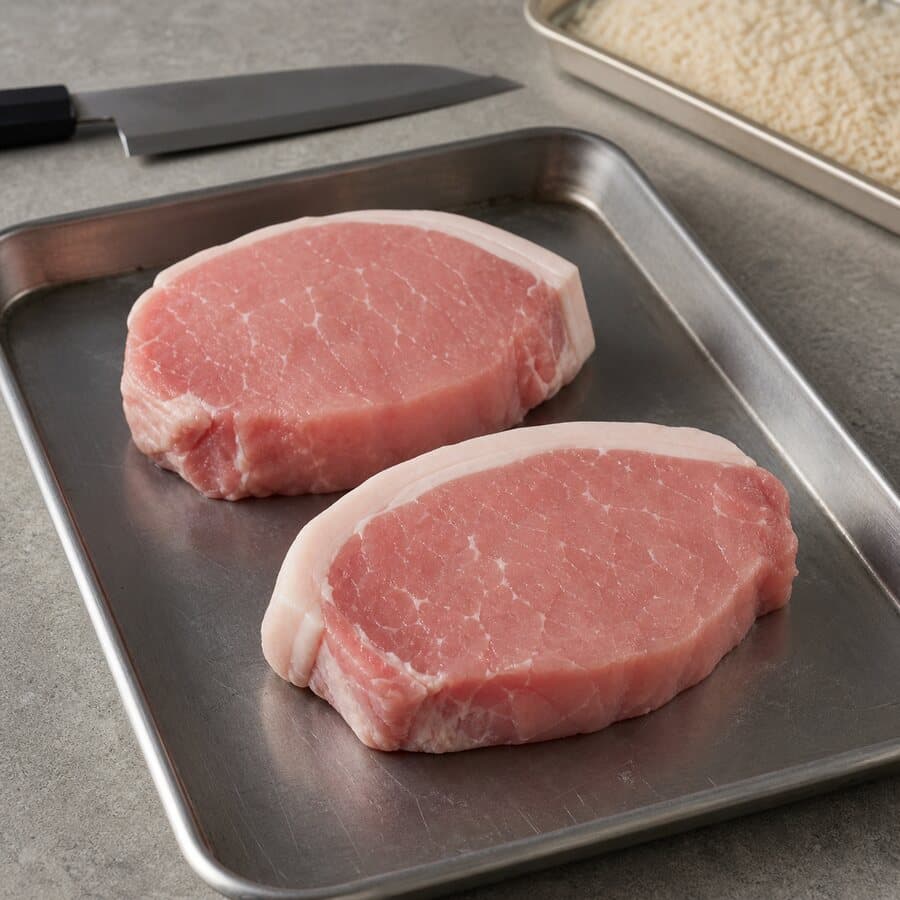 boneless thick-cut pork loin chops (daging loin babi tebal tanpa tulang) for Japanese Pork Tonkatsu