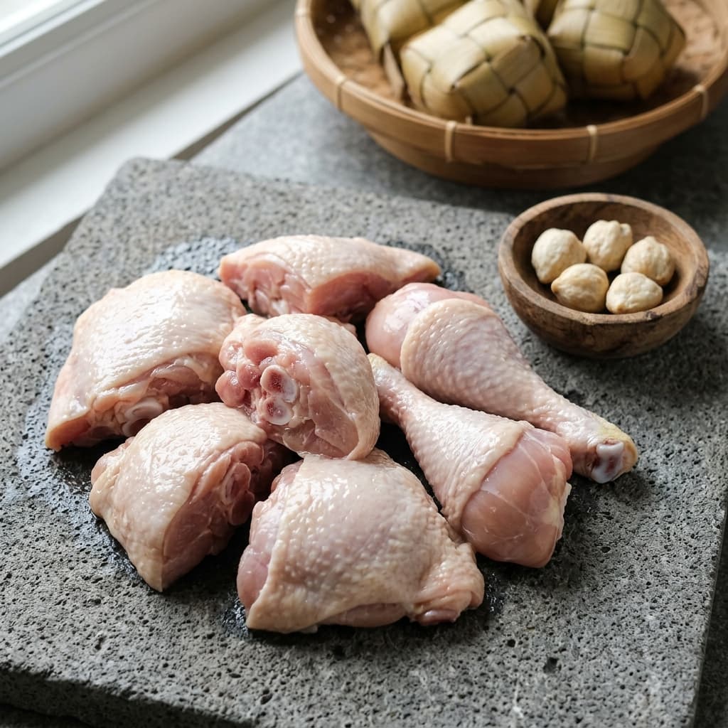 chicken pieces (potongan ayam) for Opor Ayam