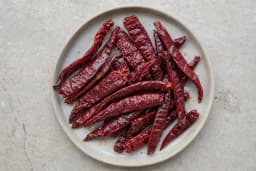 dried long red chillies (cabai merah kering panjang), 20 g, stems removed and seeds shaken out for medium heat for Penang Nyonya Kari Kapitan
