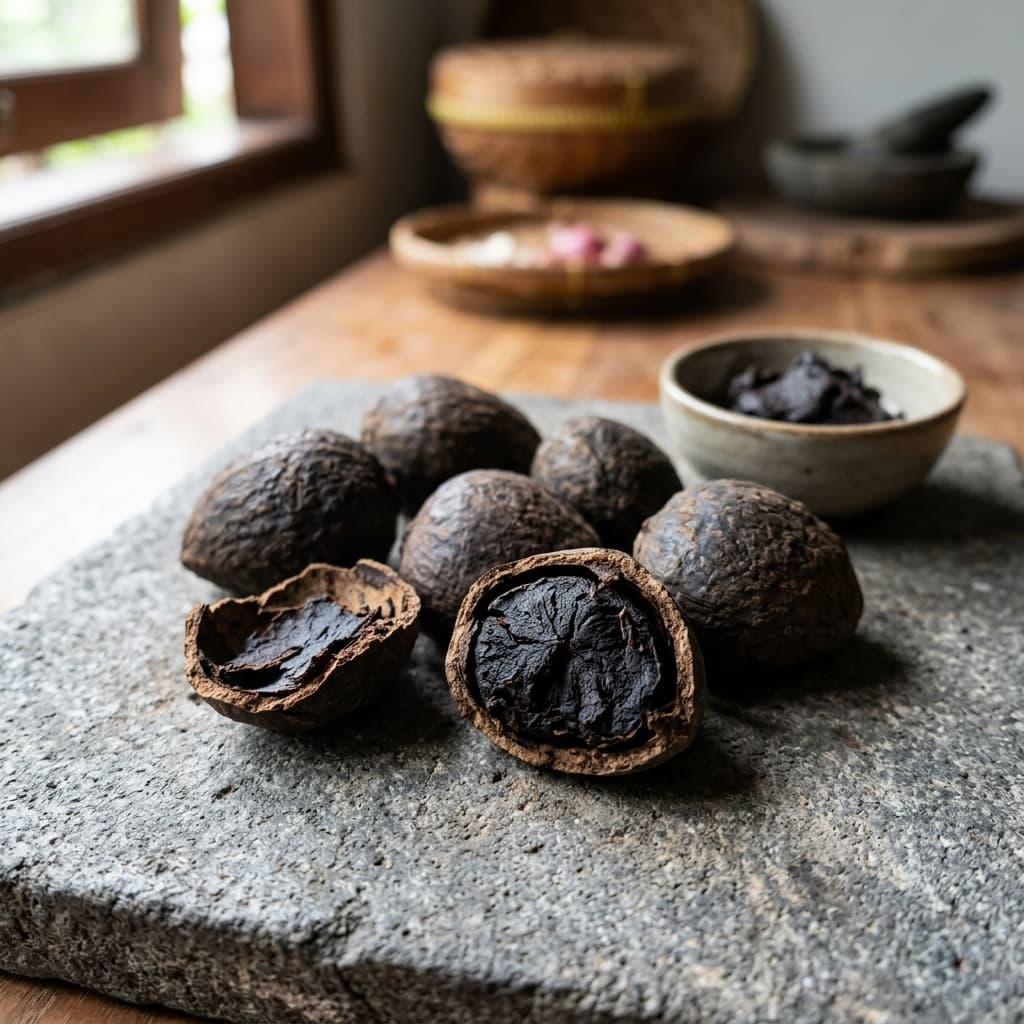 keluak nut (kluwek atau keluak) for Rawon