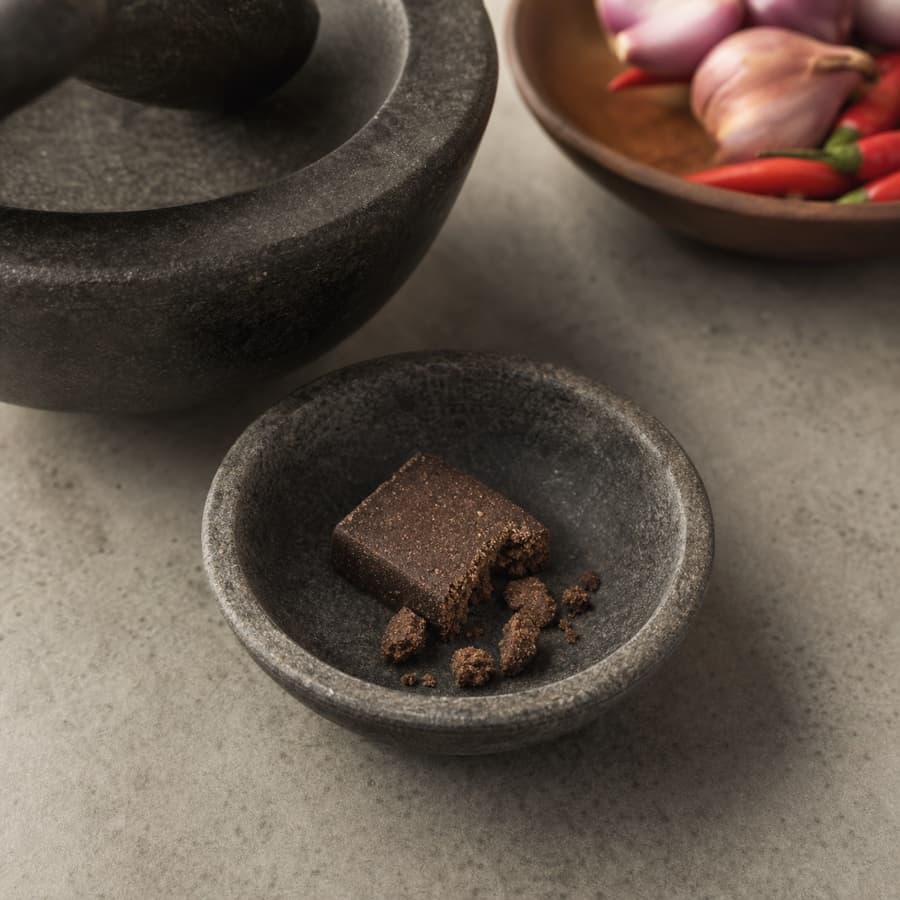 toasted shrimp paste (terasi bakar) for Crispy-Skin Salmon Sambal Matah