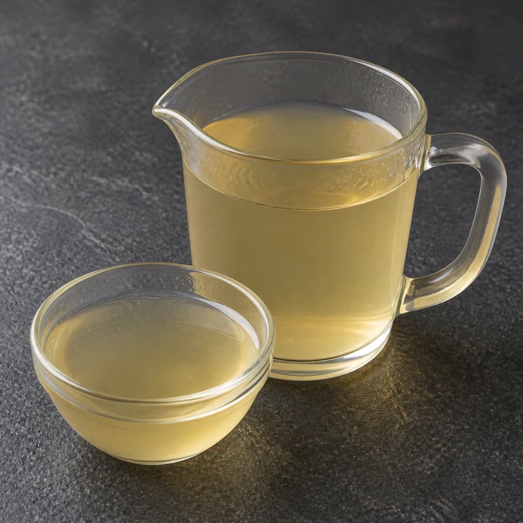 water or light chicken stock (air atau kaldu ayam ringan) for Soto Ayam