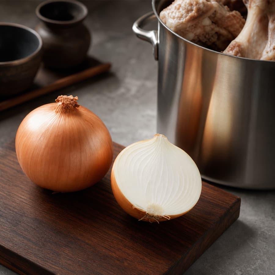 yellow onion (bawang bombai kuning) for Tonkotsu Shoyu Ramen