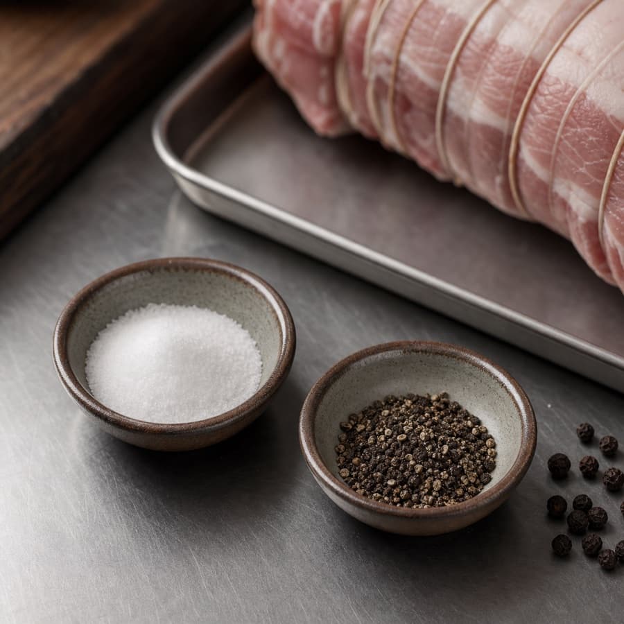 fine salt and black pepper (garam halus dan lada hitam) for Tonkotsu Shoyu Ramen