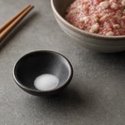 fine salt (garam halus), 4.5 g for Xiao Long Bao