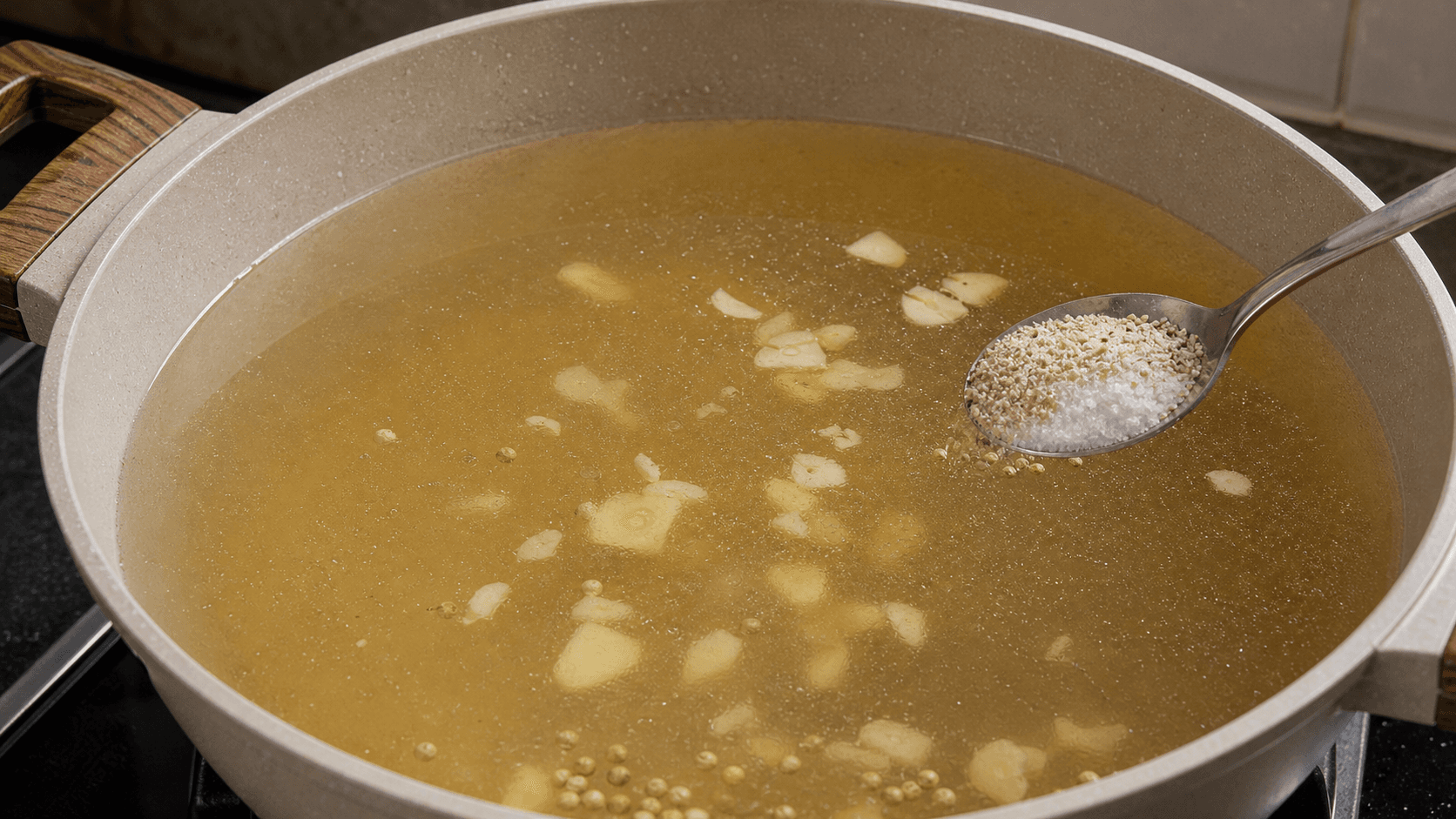 Bakso, stage 1: Season the broth