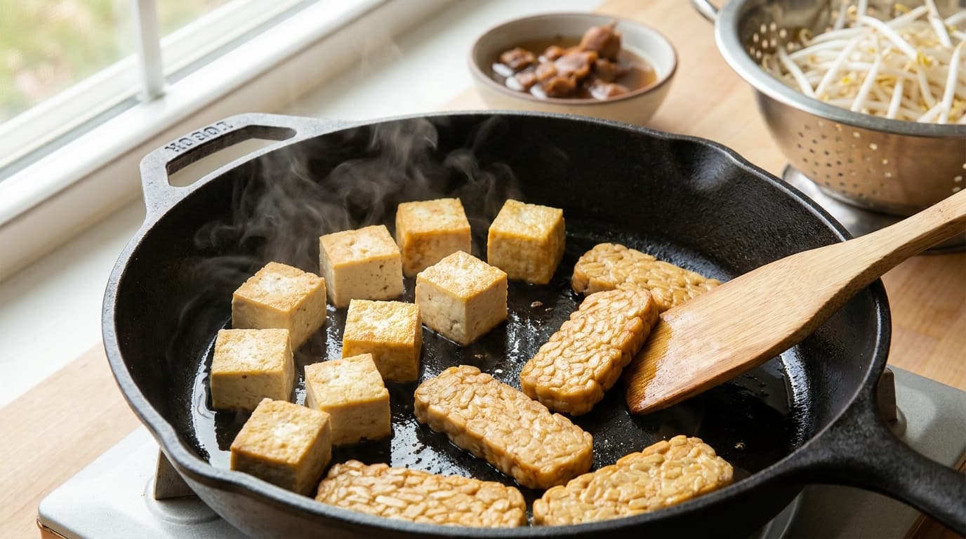 Gado-Gado, stage 2: Prepare tofu and tempeh