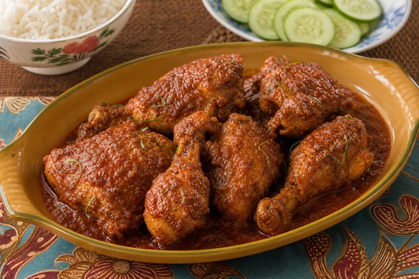 Penang Nyonya Kari Kapitan finished dish, showing the intended final colour and presentation