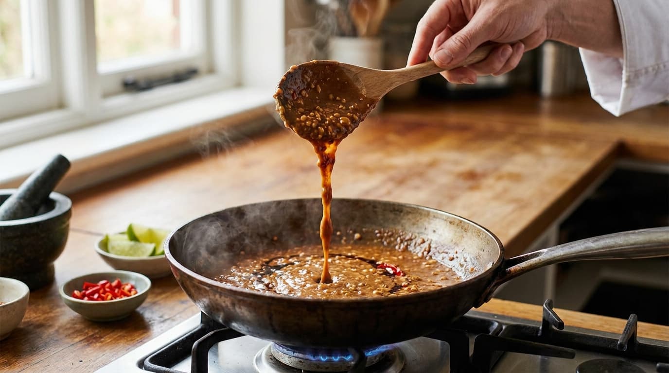 Sate Ayam, stage 3: Make peanut sauce