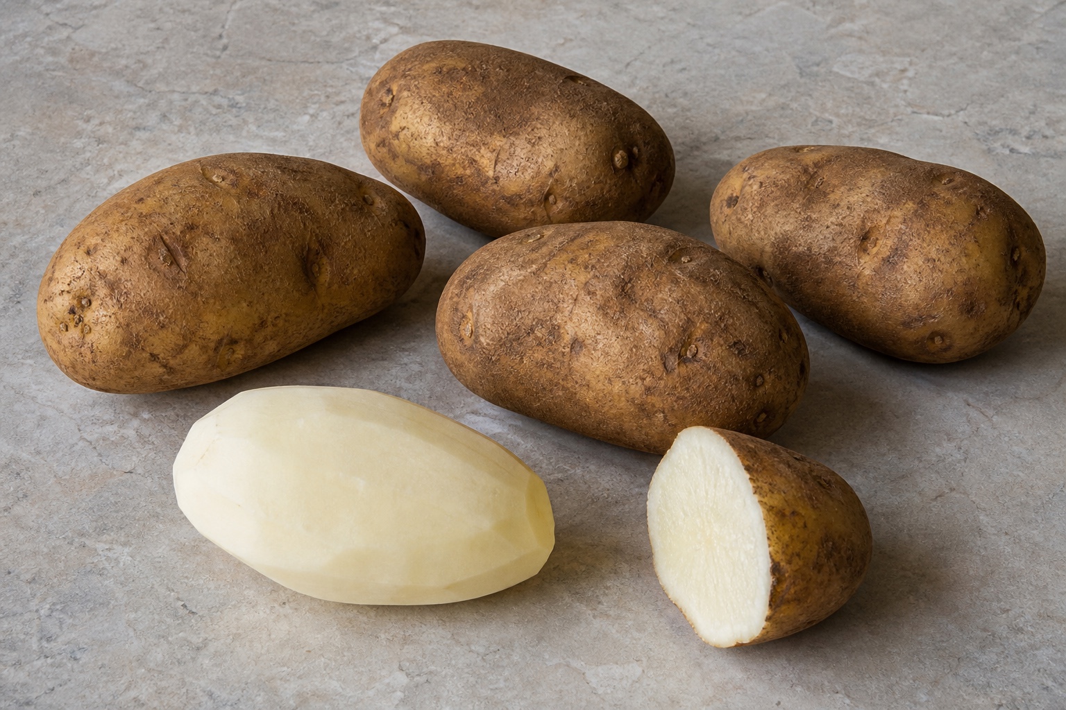 Floury potatoes such as Sebago or Russet