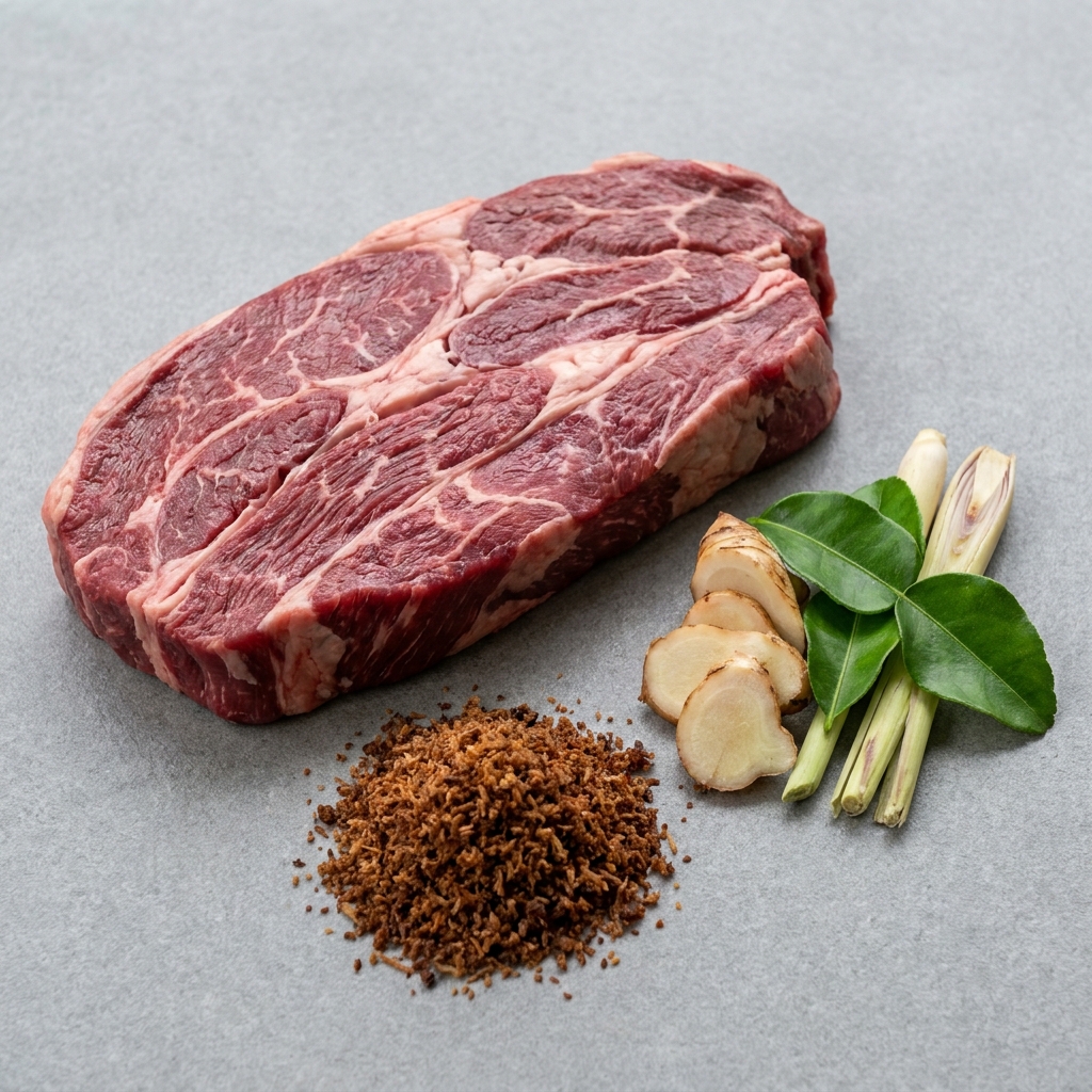 beef chuck, prototype ingredient reference for Rendang