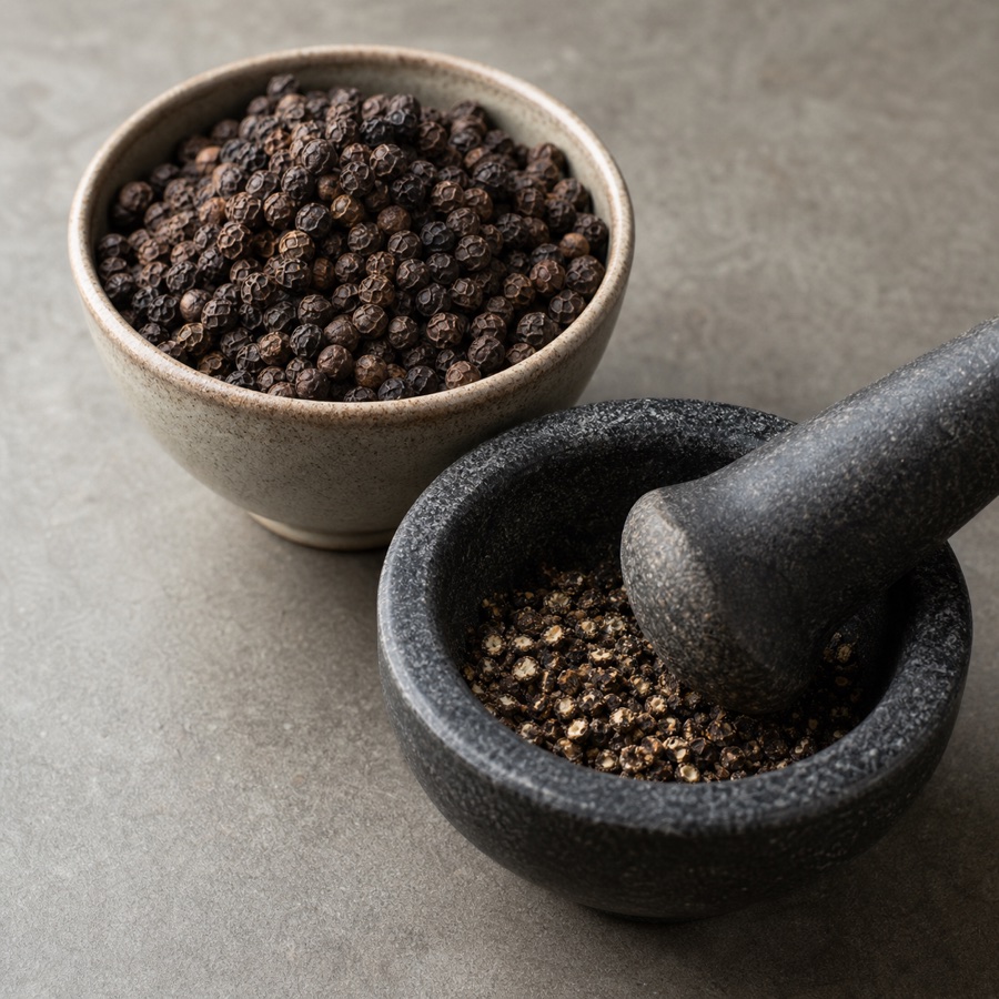 Black peppercorns
